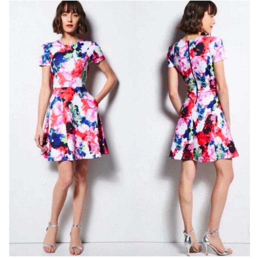 Milly Rosabella Design Nation Floral Fit and Flare Dress SZ 6